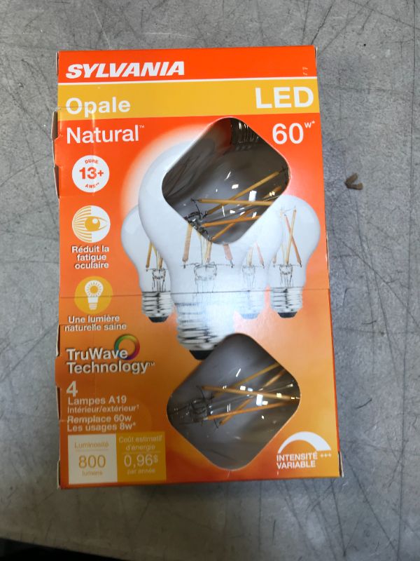 Photo 2 of 

Sylvania Truwave 8W A19 LED A-Line Bulb (2700K) (Clear) 4 bulbs 