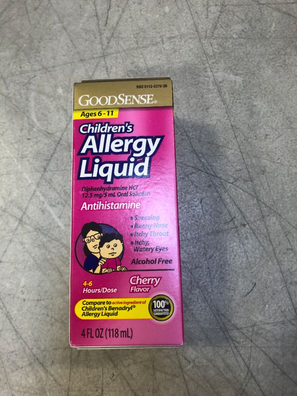 Photo 2 of exp- 04/2022 Children's Allergy Relief Liquid, 4 oz., Cherry