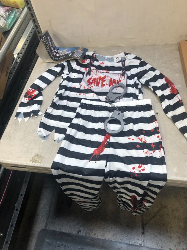 Photo 1 of Size 6-8 years kids zombie prisoner costume for Halloween or dress up 