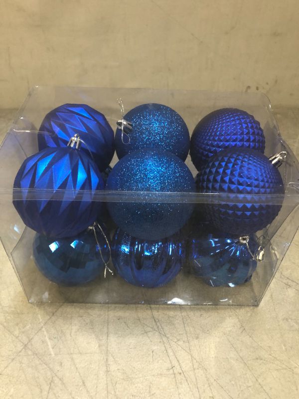 Photo 1 of 12 blue Christmas balls ornaments decorative Xmas balls 