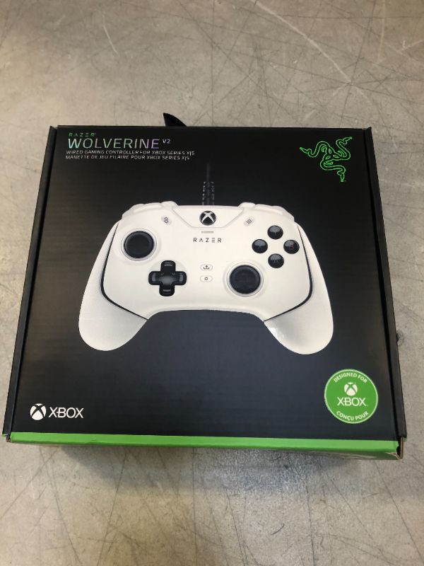 Photo 3 of Razer Wolverine V2 Wired Gaming Controller for Xbox Series X|S, Xbox One, PC: Remappable Front-Facing Buttons - Mecha-Tactile Action Buttons and D-Pad - Trigger Stop-Switches - White- 
