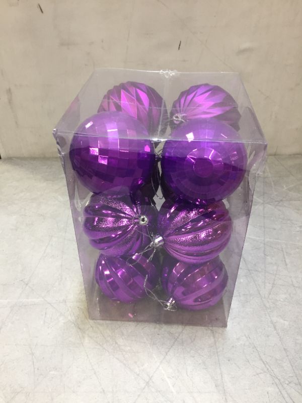 Photo 1 of 12 purple Christmas ordainments 15 inch 