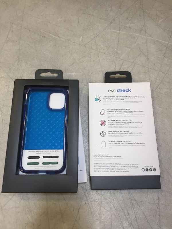 Photo 2 of tech21 Evo Check for Apple iPhone 12 Mini 5G with 12 ft Drop Protection, Classic Blue - 2 pack 