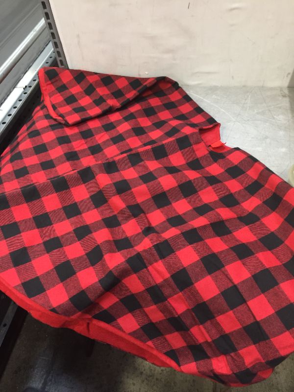 Photo 2 of 
Trooer 48 Inch Christmas Tree Skirt Black and Red Buffalo Plaid Tree Skirt Christmas Decorations Double Layers Tree Skirt Ornaments for Xmas Holiday Party