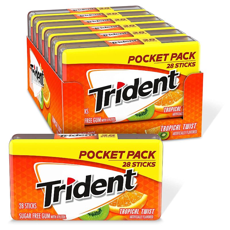 Photo 1 of 
Trident Tropical Twist Sugar Free Gum, (Pack of 6) exp- March 2022