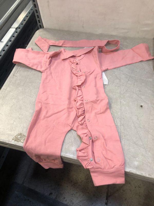 Photo 1 of baby girl pink romper ( no size given but looks like a 6/9 month ) 