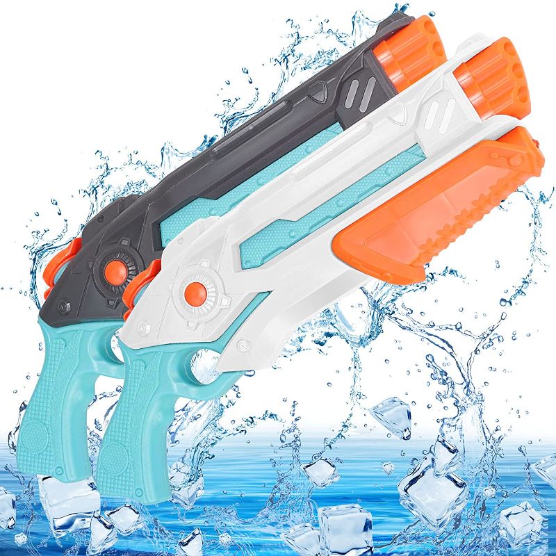 Photo 1 of FOSUBOO Water Guns for Kids - 2 Pack Squirt Guns with Long Shooting Range for Kids & Adult, Super Soaker Blaster Water Guns for Outdoor Swimming Beach Pool Toys for 3 4 5 6 7 8 Ages