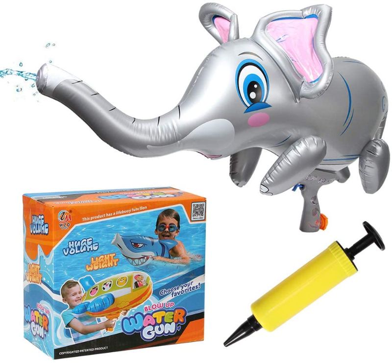 Photo 1 of Water Gun for Kids Soaker Squirt Beach Swimming Pool Summer Outdoor Portable Inflatable Toy Water Spray Gun 250ml (Elephant)