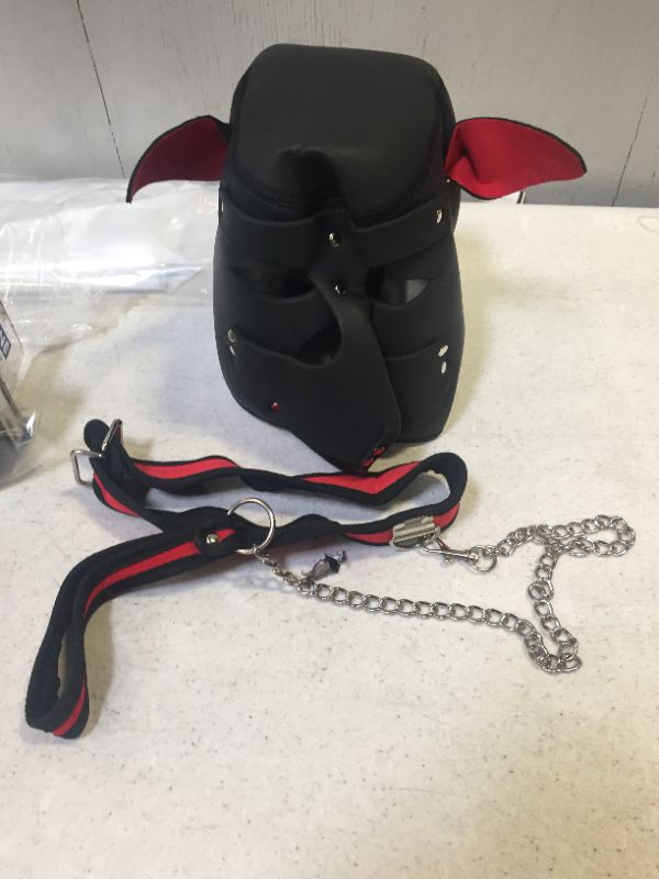 Photo 1 of adult gimp mask with collar and chain 