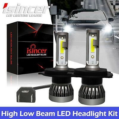 Photo 1 of ISINCER 2pcs H4 9003 High Power LED Headlight Bulbs Kit 6000K White High Low Beam
