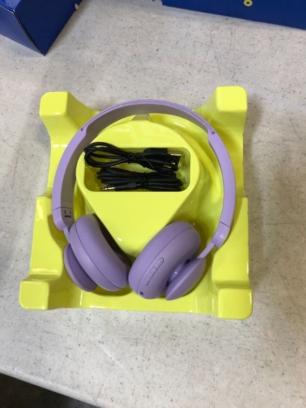 Photo 2 of onn | Bluetooth On-Ear Headphones (Purple, missing charging cable)