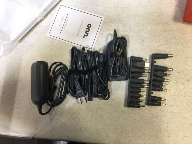 Photo 2 of onn. 65W Universal Laptop Charger with 10 Interchangeable Tips, Total 10 Feet Power Cords, Fits Most Laptops Like HP, Dell, Lenovo, onn. 2 PK 
