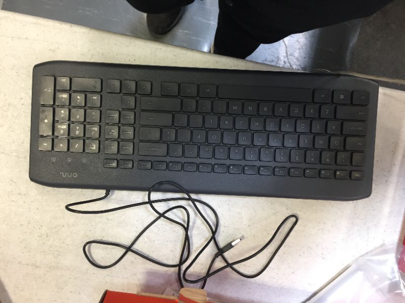 Photo 3 of onn. USB Computer Keyboard with 104-Keys, 5 ft Cable, Windows and Mac compatible
