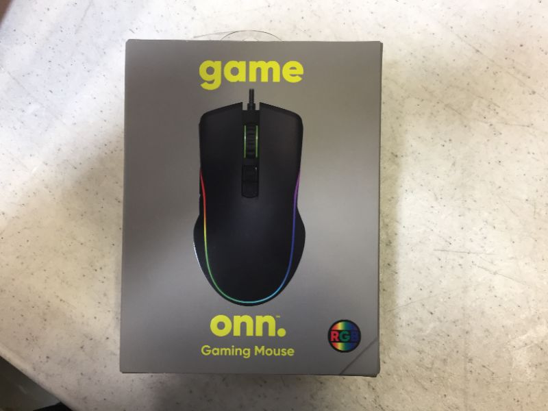 Photo 2 of onn. Gaming Mouse with RGB Lighting and 7 Programmable Buttons, Adjustable DPI from 200-7200, 6ft Cable
