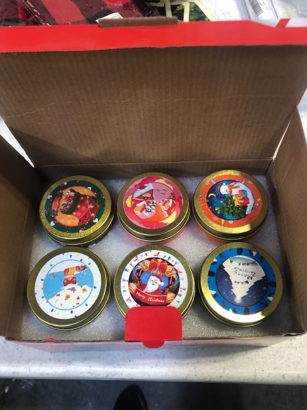 Photo 2 of 12 Pack Christmas Scented Candles, Travel Tin 2.5oz Each, Portable Aromatherapy Candle Set, Long Lasting Candles for Home, Scented, Stress Relief, Yoga Holiday Gifts