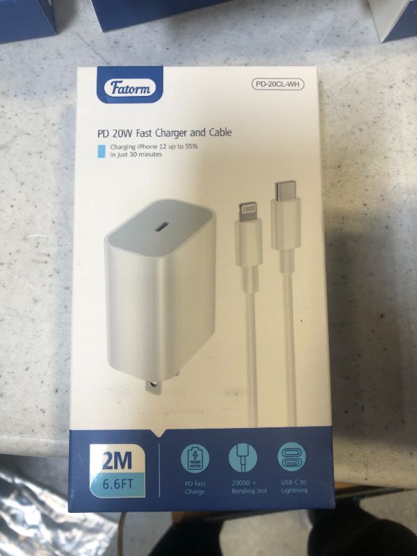 Photo 2 of ?MFi Certified? iPhone Fast Charger 20W PD Wall Charger with 6.6FT USB C to Lightning Cable Fast Charging Adapter for iPhone 13/13 Pro/13 Pro Max/12/12 Pro/12 Pro Max/11/11Pro/XS/XR
