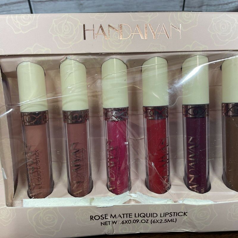 Photo 1 of 6-Pack Handaiyan Rose Matte Liquid Lip gloss Set 6 X2.5 ml

