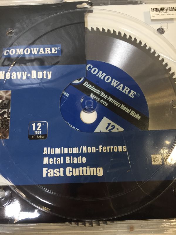Photo 2 of 
COMOWARE Saw Blade- 12-inch 100 Tooth 1 inch Arbor Heavy Duty for Aluminum and Non Ferrous Metals
