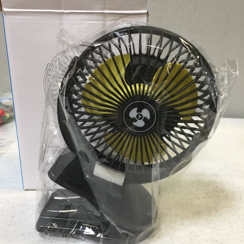 Photo 2 of 10000mAh Rechargeable Clip Fan, USB Desktop Fan, 3 Speed and 10W Fast Charging, Portable Fan, Suitable for Baby Stroller, Car, Office, Treadmills and Homes, etc., 2 in 1 Desktop and Clip Fan (Black)