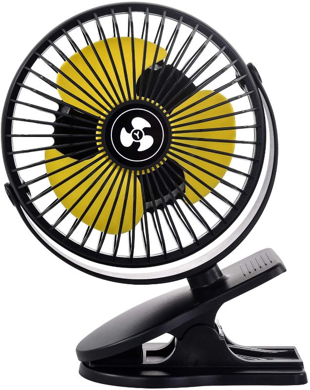 Photo 1 of 10000mAh Rechargeable Clip Fan, USB Desktop Fan, 3 Speed and 10W Fast Charging, Portable Fan, Suitable for Baby Stroller, Car, Office, Treadmills and Homes, etc., 2 in 1 Desktop and Clip Fan (Black)