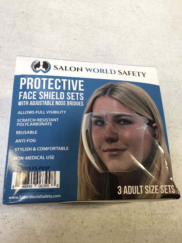 Photo 2 of 3 Salon World Safety Protective Face Shield Full Cover Visor Glasses, Anti-Fog