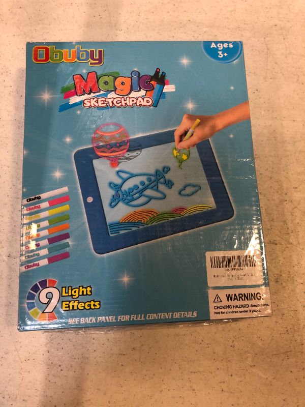 Photo 1 of Obuby Kids Light Up Drawing Board Magic Pad Draw Tracing with 9 Light Effects LED Sketch Tablet Glow in The Dark Art Doodle Color Set Educational Toys Learning Gifts for Writer