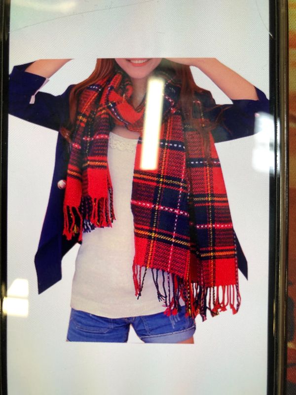 Photo 1 of WANDER AGIO WOMENS FASHION LONG SHAWL BIG GRID WINTER WARM LATTICE LARGE SCARF
RED/BLUE