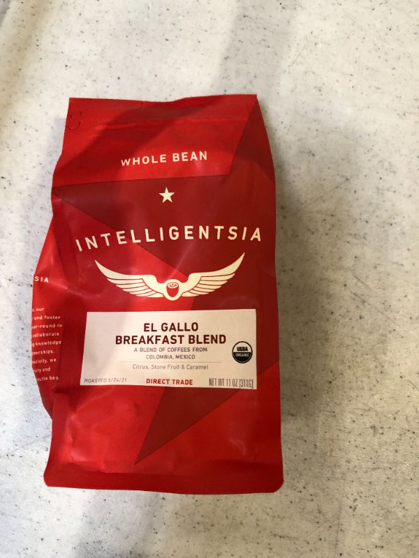 Photo 2 of Intelligentsia, El Gallo Organic Breakfast Blend - Whole Bean Coffee - 11 Ounce Bag, USDA Organic
EXP AUG 22 2021
