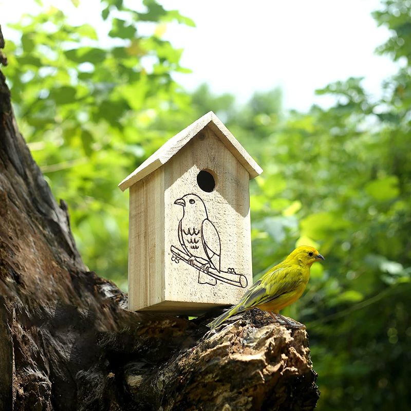 Photo 1 of Bird House,Bird Houses for Outside,Wooden Birdhouses,Humming Bird Houses for Outside Hanging,Bird House Decorative for Outside Garden Yard,Resting Place for Birds Hummingbird Nest with Hole
