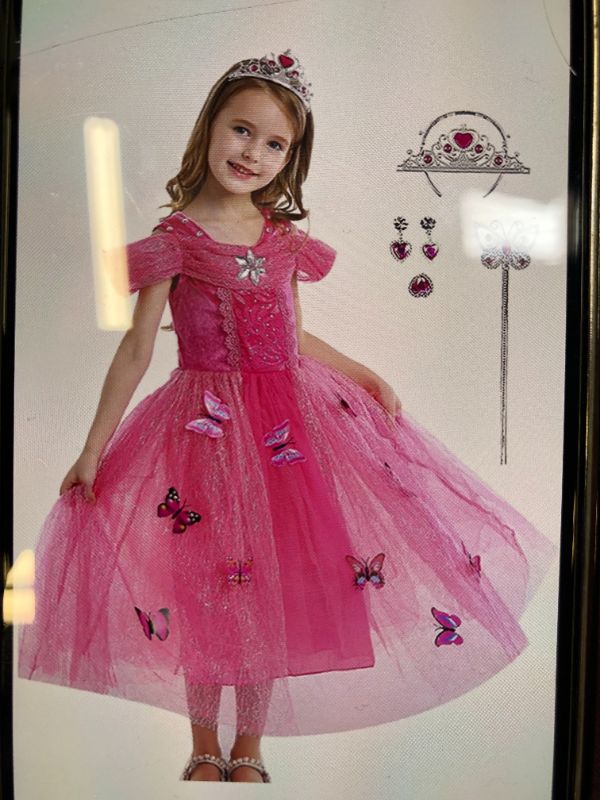 Photo 1 of ITVTI PRINCESS COSTUME DRESS GIRLS HALLOWEEN PARTY FANCY DRESS UP WITHWAND CROW EARRING RING PINK
SIZE 140 (9-10 YEAR OLDS)