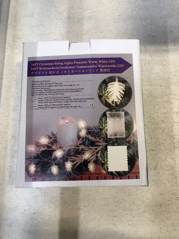 Photo 1 of Christmas Lights Christmas Indoor Decorations Pinecone String Lights with 50 Warm White LEDs Battery Operated
