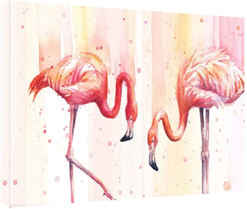 Photo 1 of FQJNS Design Canvas Image Custom Wall Poster Art Pictorial Modern home Bedroom Living Room Office Wall Decoration 30cmx40cm (Two flamingos)

