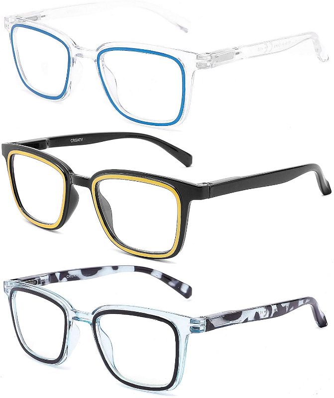 Photo 1 of CRGATV 3 Pack Reading Glasses Blue Light Blocking For Man Stylish Computer Readers With Spring Hinge (+1.75 strength)
2 PCK