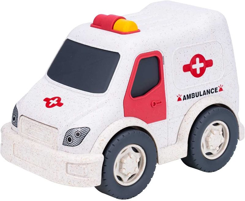 Photo 1 of Dayeto Emergency Rescue Toy Ambulance Cars for Boys and Girls, Straw Eco-Friendly Material Toy Vehicle for Baby and Toddler
