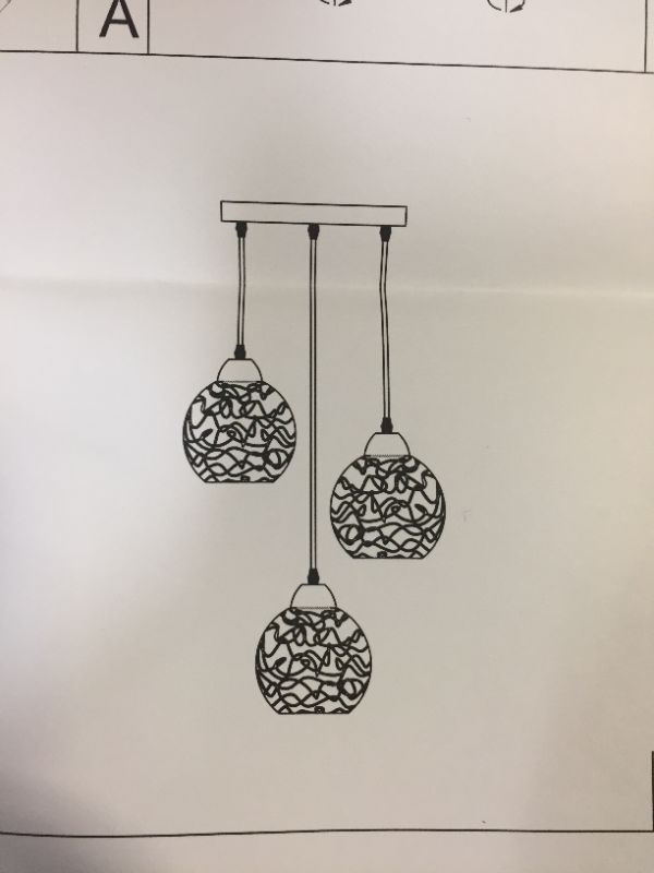 Photo 1 of 3 - LIGHT PENDANT HANGING LIGHT FIXTURE BLACK