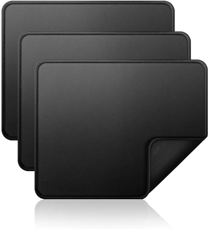 Photo 1 of Compna 3Pack Computer Mouse Pad with Non-Slip Rubber Base, Premium-Textured & Waterproof Mousepad with Stitched Edges, Mouse Pads for Computers, Laptop, Gaming, Office & Home, 8.5 x 10.8 in
