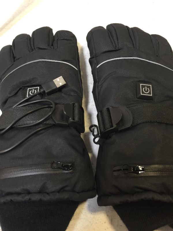 Photo 1 of Black Heated Gloves Size L. Missing 1 power pack