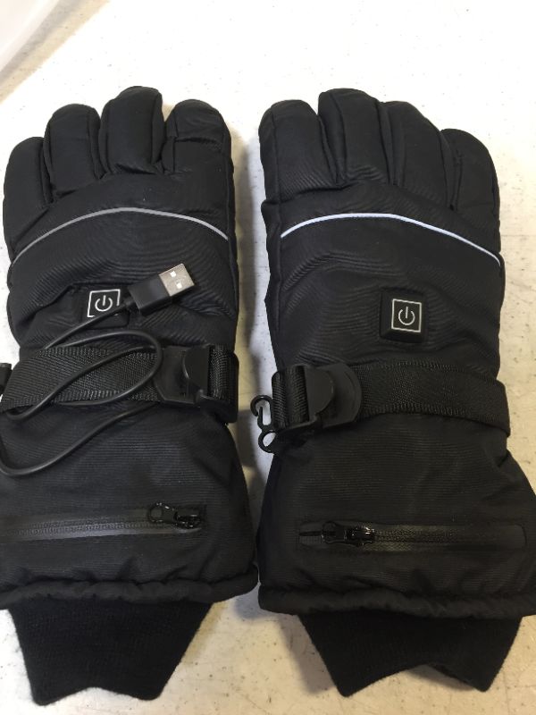 Photo 2 of Black Heated Gloves Size L. Missing 1 power pack