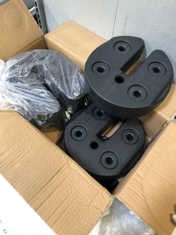 Photo 2 of 4 PCS WATER FILLED CANOPY WEIGHT PLATES BLACK