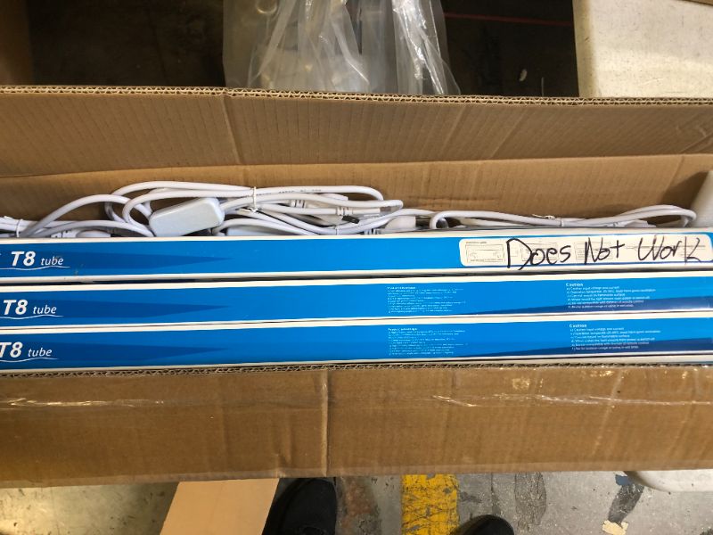 Photo 1 of 8FT LED Shop Light Fixture, 10 Pack T8 Integrated LED Tube Lights, 72W 9500LM 6500K High Output Clear Cover, V Shape 270 Degree LED Lighting for Garage Warehouse, Upgraded Shop Lights Plug and Play
