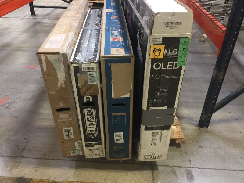 Photo 1 of pallet of 4 broken tvs sold as is PARTS 