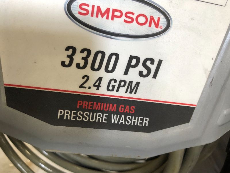Photo 1 of simpson 3300 psi model ms61049 pressure washer 
