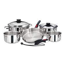 Photo 1 of 10-Piece Silver and Black Nestable Induction Cookware Set 10"