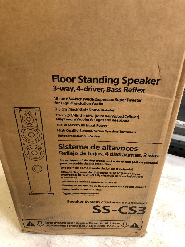 Photo 4 of Sony SSCS3 3-Way Floor-Standing Speaker (Single) - Black
