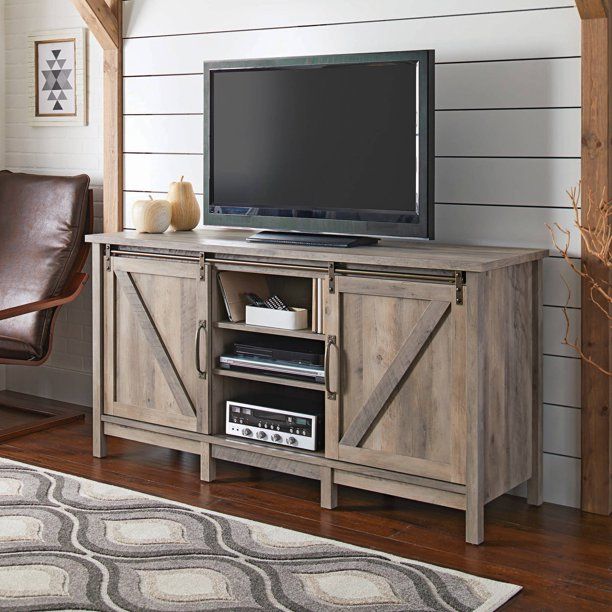 Photo 1 of Better Homes & Gardens Modern Farmhouse TV Stand for TVs up to 70", Rustic Gray