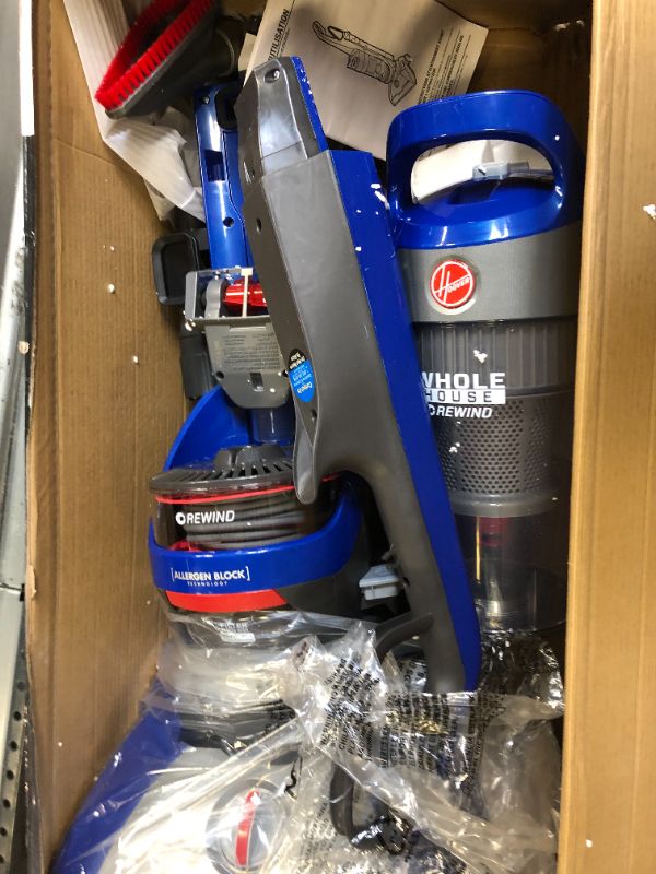 Photo 3 of Hoover WindTunnel 2 Whole House Rewind Corded Bagless Upright Vacuum Cleaner with Hepa Media Filtration,UH71250, Blue
