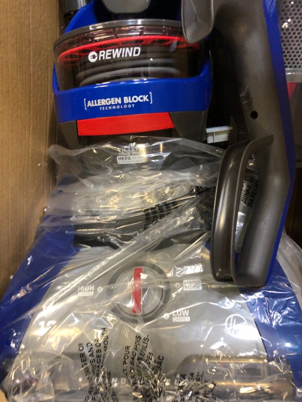 Photo 4 of Hoover WindTunnel 2 Whole House Rewind Corded Bagless Upright Vacuum Cleaner with Hepa Media Filtration,UH71250, Blue
