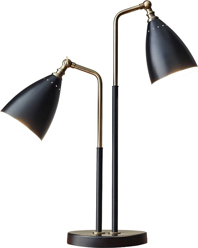 Photo 1 of Adesso Home 3464-01 Transitional One Light Table Lamp from Chelsea Collection in Two-Tone Finish, Black with Antique Brass
