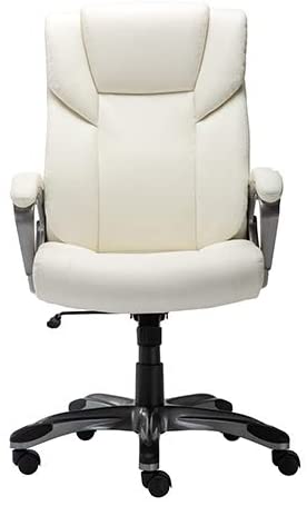 Photo 1 of Amazon Basics High-Back Bonded Leather Executive Office Computer Desk Chair - Cream
