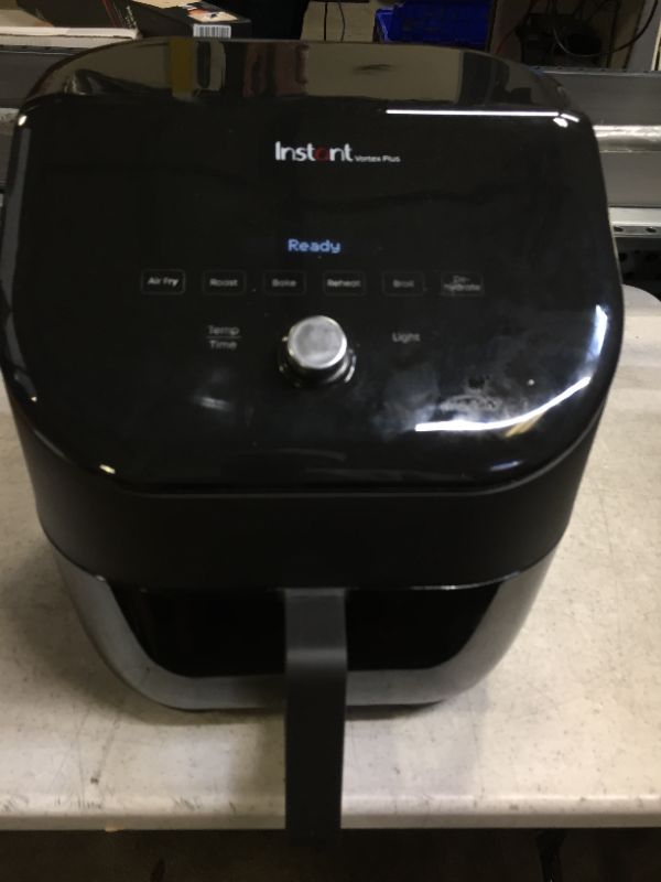 Photo 1 of Instant Vortex Plus 6 Quart 6-in 1 Air Fryer with ClearCook™ Easy View Windows and EvenCrisp™ Technology, Air Fry, Roast, Broil, Bake, Reheat, Dehydrate, 1700W, Black